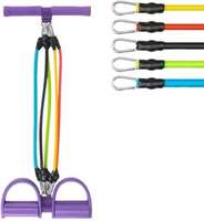 LUHI Pedal Resistance Band 5-Tube for Abdomen/Waist/Arm/LegStretching Slimming Training Ab Exerciser  (Multicolor)