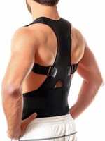onpoint Magnetic Back Brace Posture Corrector Therapy Shoulder Belt for Back Pain Relief Back Support  (Black)