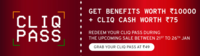 Tata cliq- Get Cliq Pass at Rs.49 and get benefits worth Rs. 10000 + CLiQ Cash worth Rs.75/-