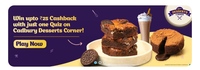 Cadbury Desserts Corner! Win upto Rs.25 cashback on PayTM (only for mobile users)