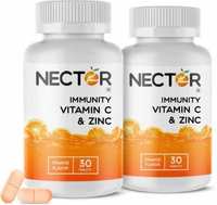 Nector Vitamin C Orange Chewable Tablets, Immunity Antioxidant & Skincare, 1 daily (2 x 30 No)