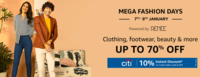Amazon Mega Fashion Days Upto 85% off on Jack & Jones, United Colors of Benetton & More + 10% Instant discount with CITI Bank Cards