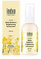 Indya Natural Daily Defence Brightening Spf 30 Sunscreen (50 ml)  Infused With Coconut oil, Rice Bran Oil & Aloe vera