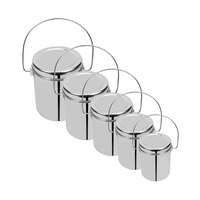 Sorabh Milk Pot Plain (10cm to 14 cm Dia) 5Pcs, Silver, Medium