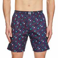 Levi’s Men’s Soft Cotton 300 LS Printed Woven Boxer Shorts With Button Fly and Pockets (Pack of 1)