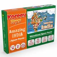 Koreev Toys: Amazing India Jigsaw Puzzle - 3D Augmented Reality Educational Jigsaw Puzzle Toy for Kids