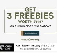 WOW : 3 Freebies Worth Rs 1147 on Purchase of Above Rs 899 + 30% Discount Using CRED