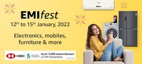 Amazon  EMI Fest (12 -15 Jan) - Get 7.5% Discount on HSBC/Standard Chartered Bank Credit Card EMI