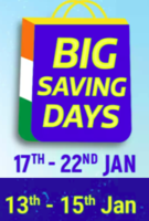 Flipkart Big Savings Days Upto 80% off + 10% Instant Discount on ICICI Bank Credit & Debit Cards and Credit/Debit EMI transactions (13-15 Jan)&(16-22 Jan))