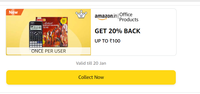 UPCOMING - Get 20% cashback upto 100 on purchase of Office Products - 16th to 20th Jan (User Specific)