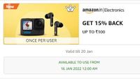 Collect Coupon Now [UPCOMING]- Use After 16Jan - Additional 15% Back on Earbuds Upto Rs 100 , Headphones & More Electronics