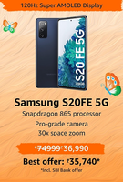 Rs.2000 Coupon  + SBI CC - Samsung Galaxy S20 FE 5G 