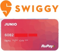 Swiggy - 50% off upto 200 + 30% Cashback Using Junio RuPay Cards (4times)
