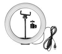 Photron 10 inch Professional USB Powered LED Ring Light with Mobile Holder | Led - 120 Pcs | Max Power - 9W