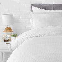 AmazonBasics Microfiber Comforter Cover Set with pillow cover - Single (66x90-inch, 2-Piece ), Grey Crosshatch