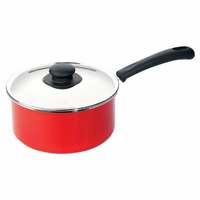 PREMIER Non Stick Saucepan Milkpan w/lid 18cm Code-01919, RED, Medium