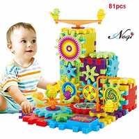 Negi Battery Operated 81 Piece Magical Building Blocks 3D Magic Play Stacking Set 