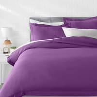 AmazonBasics Microfiber Queen Size 3-Piece Quilt/Duvet/Comforter Cover Set with 2 Pillow Covers, Purple, Plum