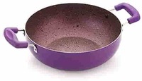 Nirlon Regal Purple Aluminium Non Stick Induction Deep Kadhai|Wok|Kadai {Color - Purple}