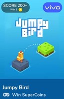 Get 2 SuperCoins (1+1) by playing Jumpy Bird TWICE from Flipkart Game Zone.