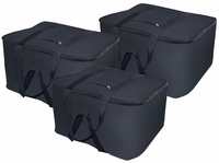 Kuber Industries Rexine 3 Pcs Jumbo Underbed Moisture Proof Storage Bag with Zipper Closure and Handle (Black) -CTKTC5695, Standard