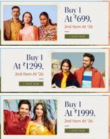 Myntra Flash Sale : United Colors of benetton & More Top Brands  | Any Men Clothing Product @Rs 26 + 200 Off + Free Shipping For Old Users 