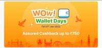 Paytm WOW! Wallet Days - add money offers Get up to 5000 cashback points (Rs.50)