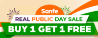 Sanfe Republic sale : Buy 1 Get 1 Free + Free Sanfe Surprise Kit on Every order + 10% off on Prepaid orders