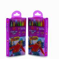 35% coupon : Cello ColourUp Plastic Crayons - Pack of 2 | 12+2 Bright Shades in Each Pack | Non-Toxic | Attractive Adventure Themed Pack, Ideal for Gifting | 2X Stronger Body