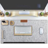 Tizum Z57 Large Felt Desk Mat Mouse Pad with 2 Pockets (Light Grey) 