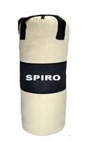 Spiro,White and Black Color, UnFilled, 1.5 Feet Long, Canvas Material Punching Bag/Boxing Bag/Kickboxing Bag/Takewondo Bag/Fitness Bag/Professional Training Bag with Hanging Straps