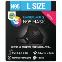 Dettol N95 Mask Â€Â“ Anti Virus, Reusable & Washable  (Black, Large) colour : Black