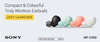 SONY WF-C500/WZ IN IPX4/20Hrs Battery Life Bluetooth Headset | (10% AU , RBL , Federal Bank Instant Discount)
