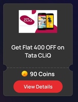 TataCliq: Rs.400 off on Min Rs.2000 Using 90 Gaana Points