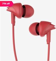 boAt BassHeads 100 T Wired Earphones with Super Extra Bass, Hawk-Inspired Design & Mic (Furious Red)