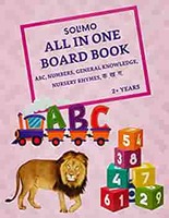 Amazon Brand - Solimo All In One Long Board Book (English and Hindi Alphabet, Numbers, General Knowledge, Nursery Rhymes) Hardcover – 1 January 2018