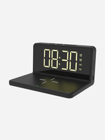 Portronics Freedom 4A POR-1042 Desktop Wireless Charger with Digital Alarm Clock (Black)