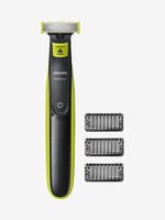 Philips QP2525/10 Cordless OneBlade Hybrid Trimmer and Shaver with 3 Trimming Combs (Lime Green)