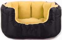 KOZI PET Reversable Dual Color Biege & Black Ultra Soft Ethnic Designer Bed for Dog & Cat (Export Quality) - Small