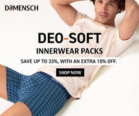 Upto 33% off + Extra 10% off on Men's Clothing,Innerwear,etc