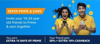  Flat 60% Cashback + Extra 15 Days On Amazon Prime Youth Membership