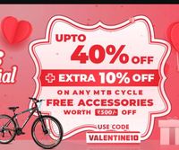 Valentines Special Upto 40% off + Extra 10% off + Free Accessories Worth Rs 500 