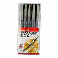 Luxor 968 OHP Permanent Marker - Assorted colors - Set of 5