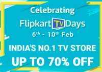 Flipkart TV Days 6 th  - 10th Feb. 10% Instant Discount with Kotak Bank Cards and EMI transactions on TV & Apliances