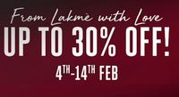 Lakme Valentine Offer Upto 30% off | Buy 1 Get 1 Free & More Offers