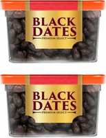Manna Black Dates - 800g (400g x 2 Packs) |  Premium Organic Handpicked Dates | Khajoor Soft Dried Healthy Snack |