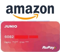 Amazon - Junio RuPay card - 10% + 2% upto 500+100 cashback (4 times)