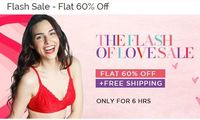  Zivame Valentines Flash Sale For 6 Hours - Flat 60% Off | Extra Coupons | Under 444 Store | Upto 75% Off