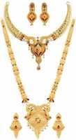 Brass Gold-plated Jewel Set  (Gold)