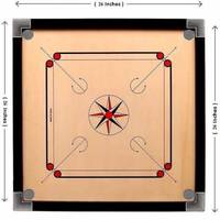 Piyush Lucky Premium shiny carrom board 26 inch with carrom powder,coin,an stiker Carrom Board Board Game